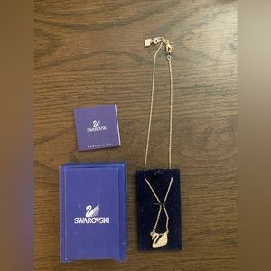 Swarovski Swan necklace silver-tone